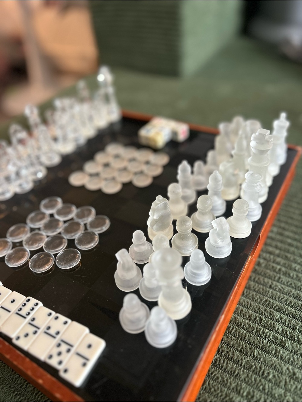 Vintage Multi Game Set – Chess / Checkers / Dominoes / Backgammon